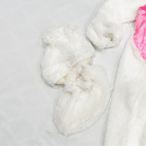 Charades Child Plush White & Pink 2pc Bunny Halloween Easter Cosplay Costume - Picture 3 of 14